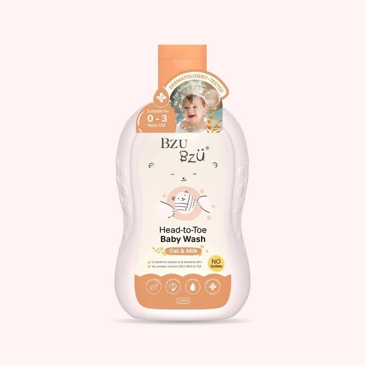 BZU BZU Head-to-Toe Baby Wash (Oat & Milk) 600ml/200ml