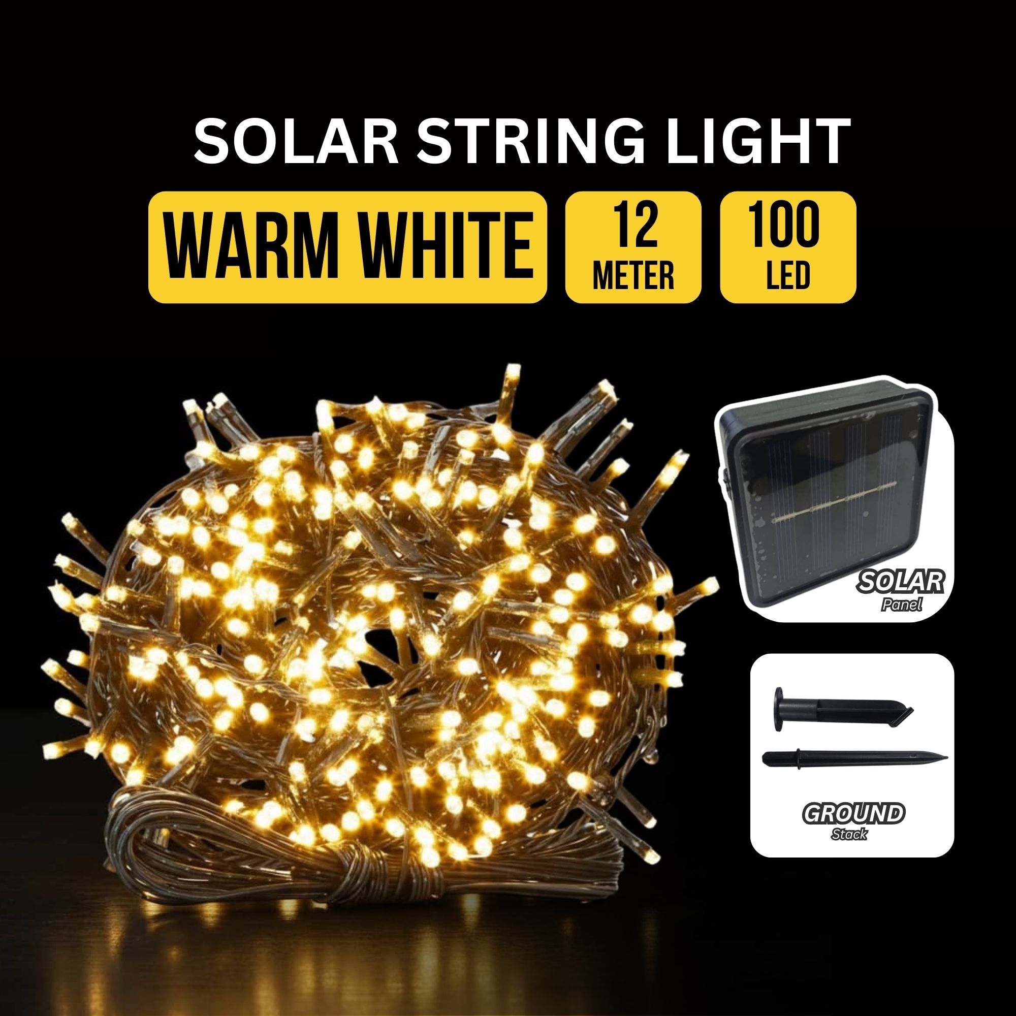 Solar LED 7M 12M 22M 32M Light Lampu Solar Fairy Light Christmas Decoration String Light Lampu Raya CNY Decoration Light