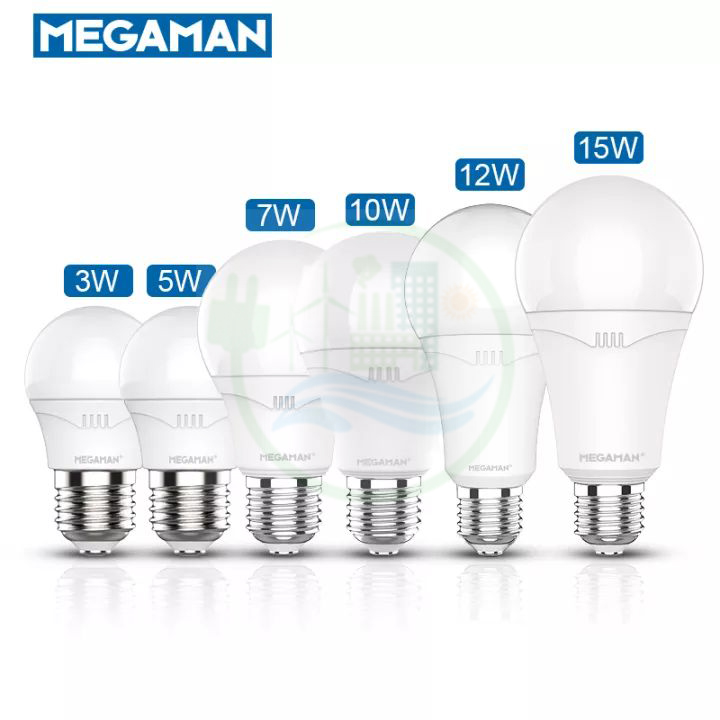 Megaman LED Bulb Light 3W 5W 7W 10W 12W 15W G45 A60 A65 A70 E27 Classic Energy Saving Lamp Lighting(6500K)