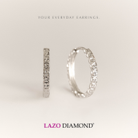 LAZO DIAMOND Star-cut Everyday Minimalist Hoop Earrings in 375/9K White Gold