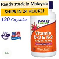 NOW FOODS VITAMIN D3 K2 1000 IU 120 VEGE CAPSULES [EXP: 01/2029]