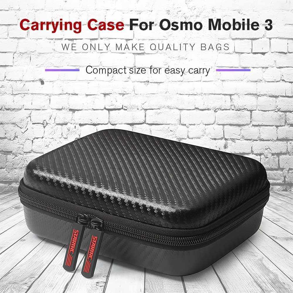 STARTRC Osmo Mobile 3 Carry Case Portable Mini Hard Travel Storage Bag PU Handbag for DJI Osmo Mobile 3 Action Camera (Black)