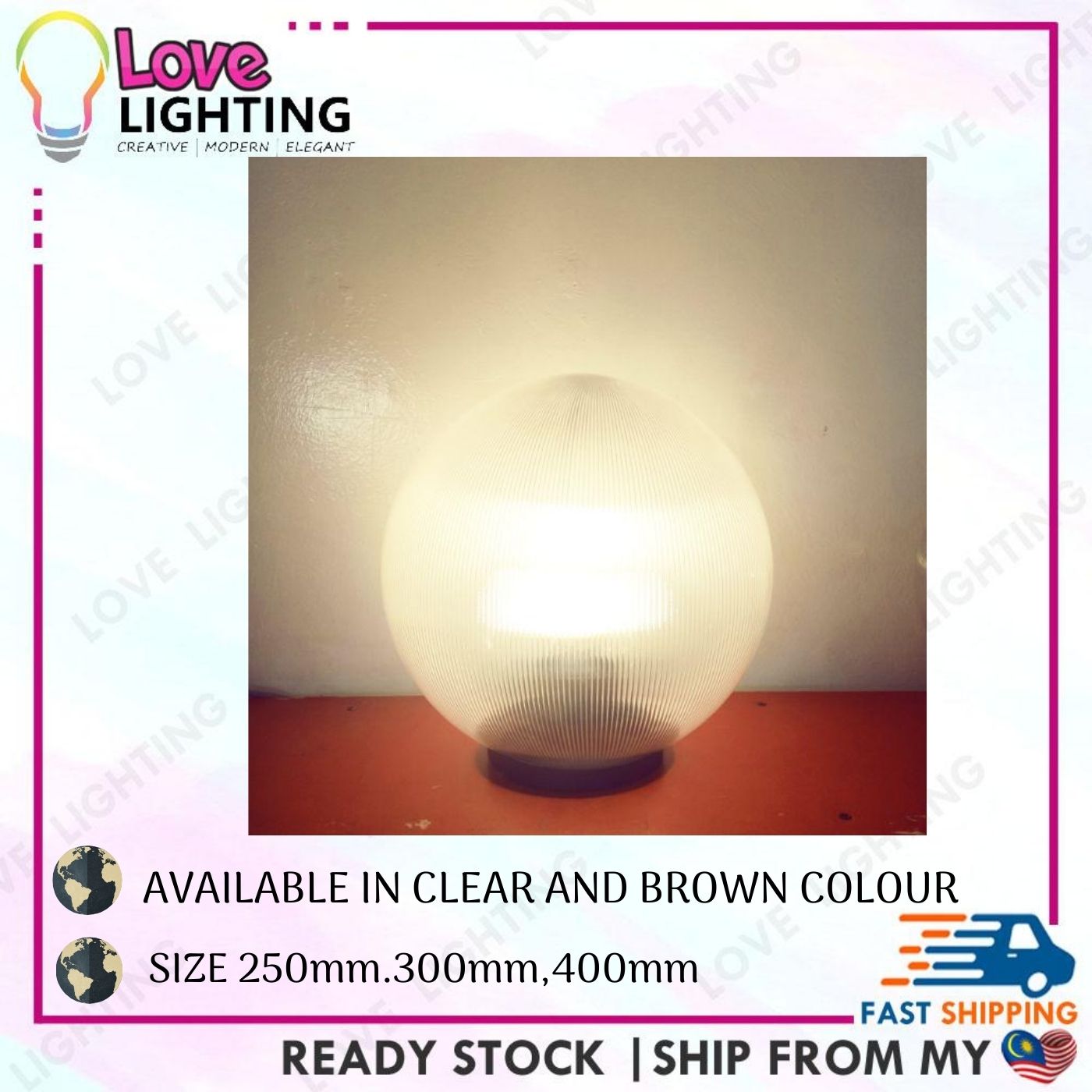 💕Lampu pagar/ Outdoor Globe lamp /Modern round gate lamp/lampu bulat💞 FAST SHIPPING!!GOOD QUALITY!!