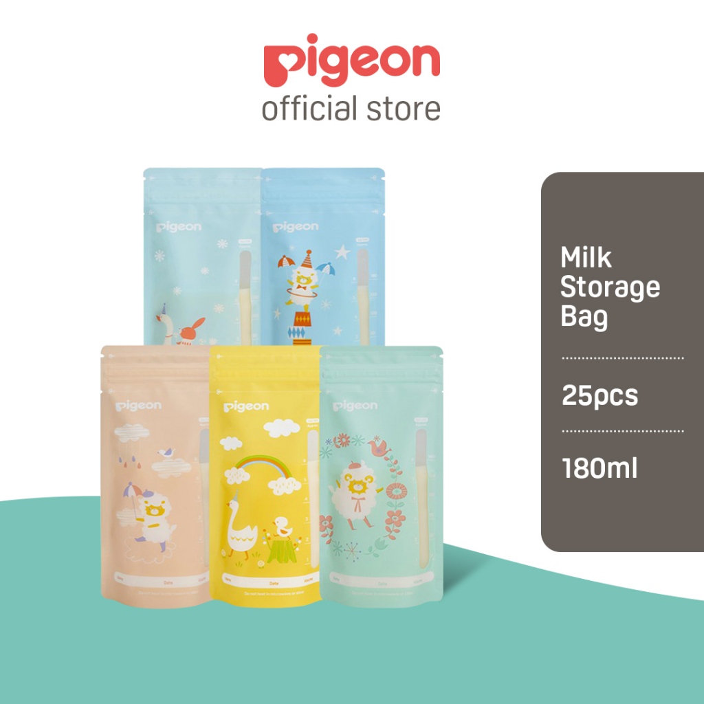 PIGEON Breastmilk Storage Bags 180ml - Animals Design