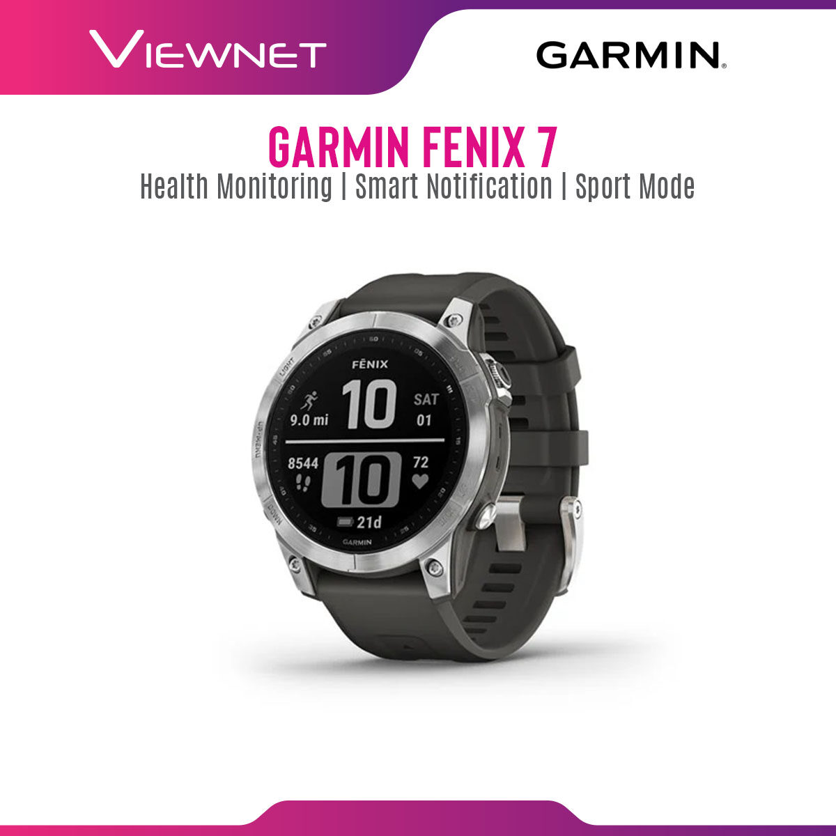 [Ready Stock] Garmin Fenix 7 / Fenix 7 Sapphire Solar Smartwatch with Health Monitoring, Smart Notification, Sport Mode, Garmin Connect App