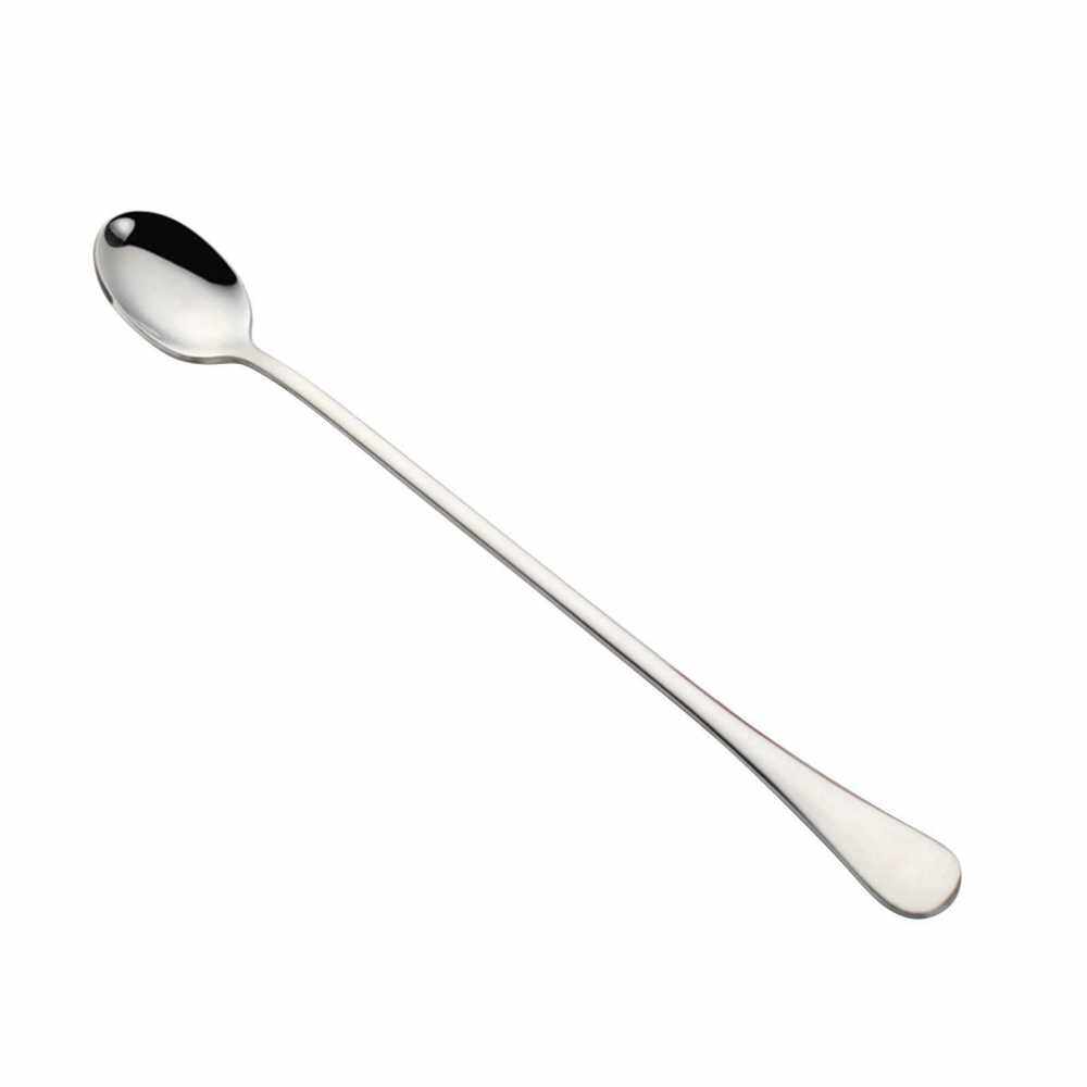 9-inch Iced Tea Spoon Stainless Steel Long Handle Spoon Milkshake Spoon Coffee Stirring Spoon Titanium Plating (Silver)