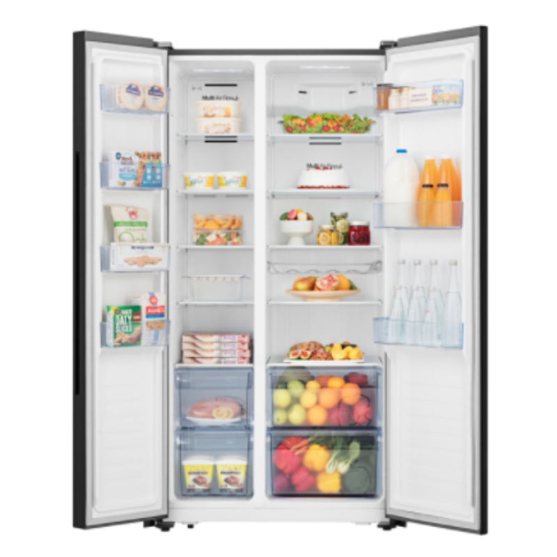HISENSE (READY STOCK) SIDE BY SIDE GLASS DOOR INVERTER REFRIGERATOR
