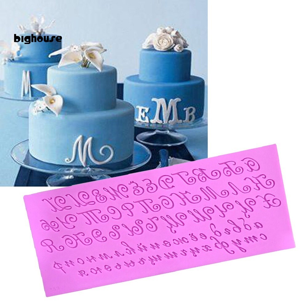 【Modern housewives] Big Art Letters Silicone DIY Chocolate Cake Fondant Decorating Mold Baking Tool