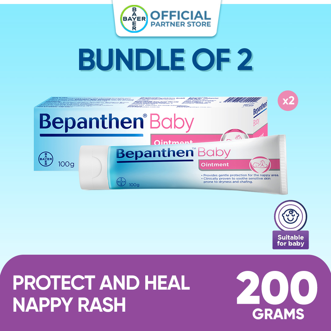 [Bundle of 2] Bepanthen Baby Ointment 100G - Protects & Heals Nappy Rash