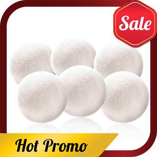 6Pcs 7CM Wool Balls Clothes Dryer Laundry Eco Friendly Softener Dehumidification Decrease Drying Time Washing Reusable Static Free (White)
