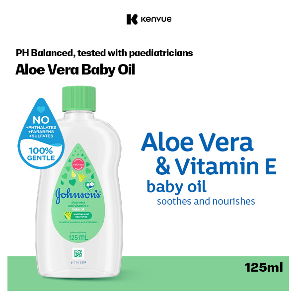 Johnsons Baby Aloe Vera & Vitamin E Oil 125ml