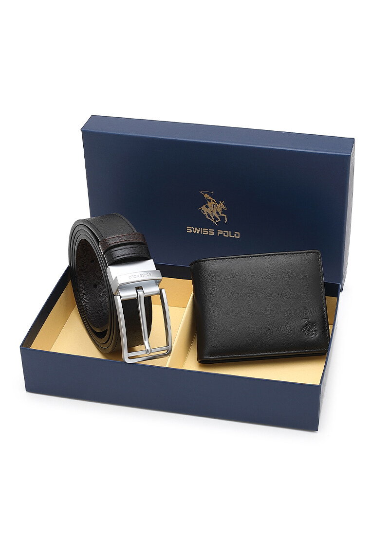 SWISS POLO Gift Set/ Box Wallet With Belt SGS 564 BLUE
