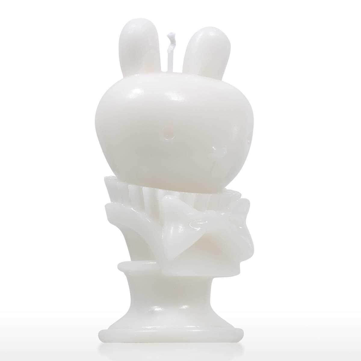 Scented Candle - White Rabbit Decorative Aromatherapy Wax Natural Cotton Wick (white)