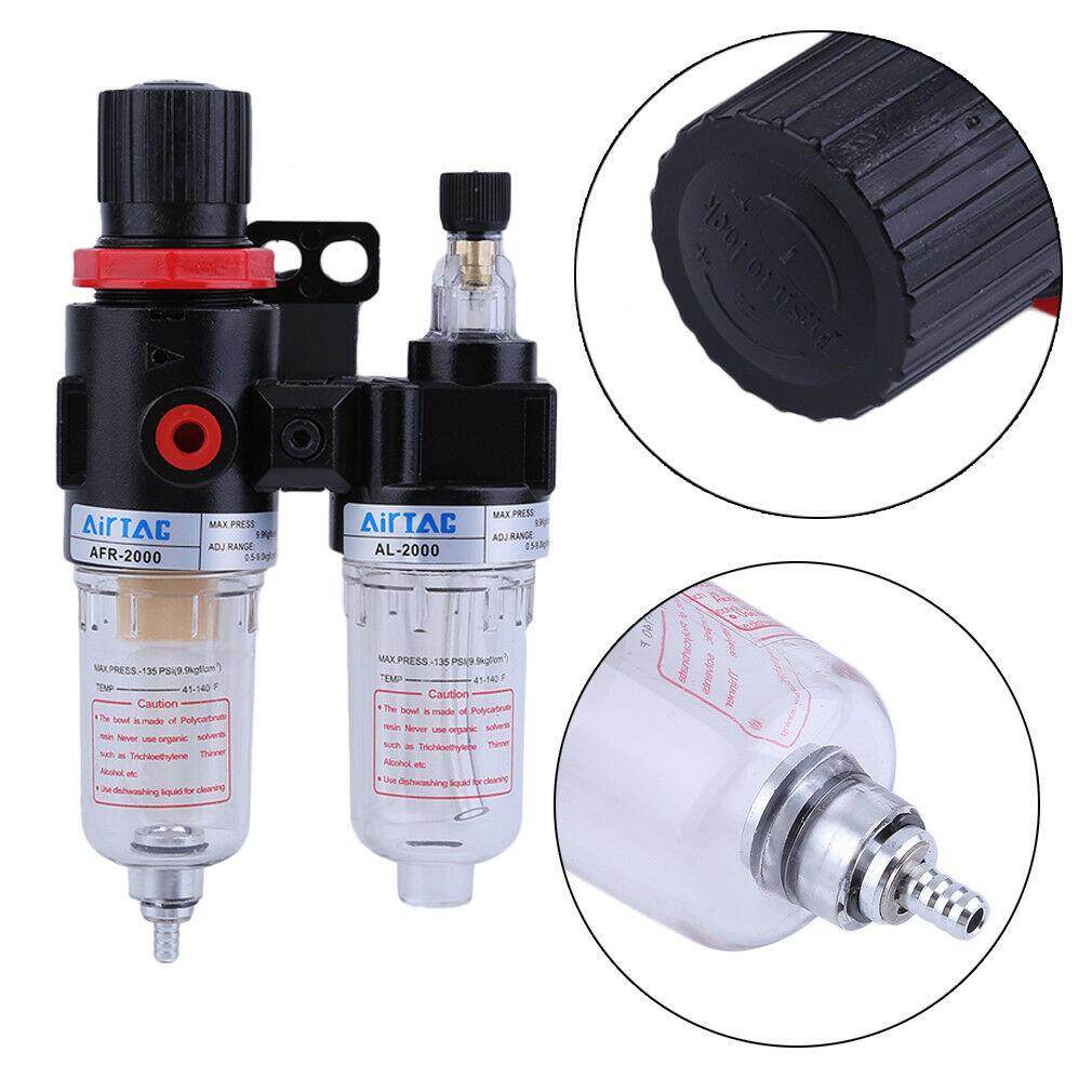 Bộ Điều Chỉnh Bộ Lọc Không Khí 1/4'' Máy Bôi Trơn Máy Nén Áp Lực Nước Máy Tách Dầu Bẫy Ẩm