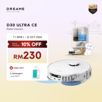 Dreame D30 Ultra CE Robot Vacuum Mop | 25000Pa TurboForce Suction PowerDock Auto Empty 100Days Auto Mop Wash Hot Air Dry Auto Refill DuoScrub Dual Rotating Mop AceClean 99% Stain Removal Anti-Tangle Smart Mapping Matter Smart Home
