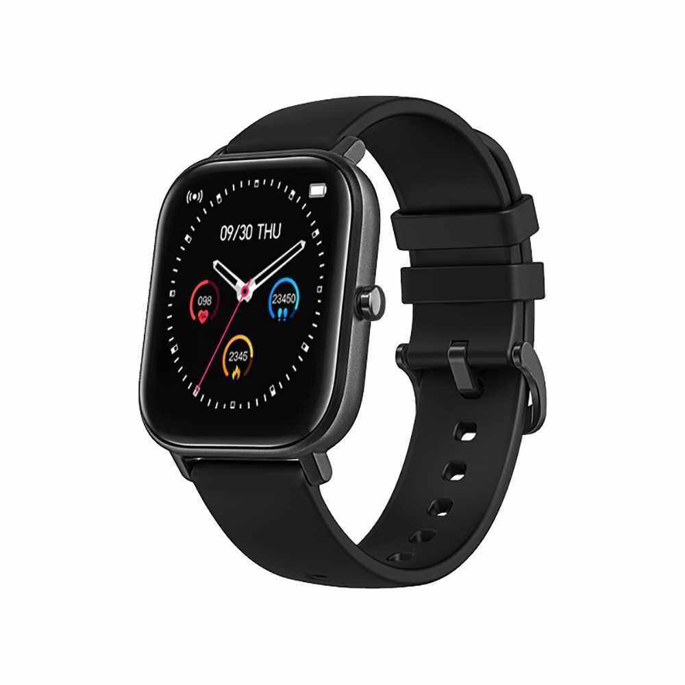 P8 Ultra Slim Touchscreen Smart Watch with 1.4-inch Square Display Wearable Fitness Tracker with Heart Rate and Blood Pressure Monitor Sleep Tracker IP67 Waterproof Sports Watch with Stopwatch Remote Shutter Music Control Compatible with Android iOS (Bla