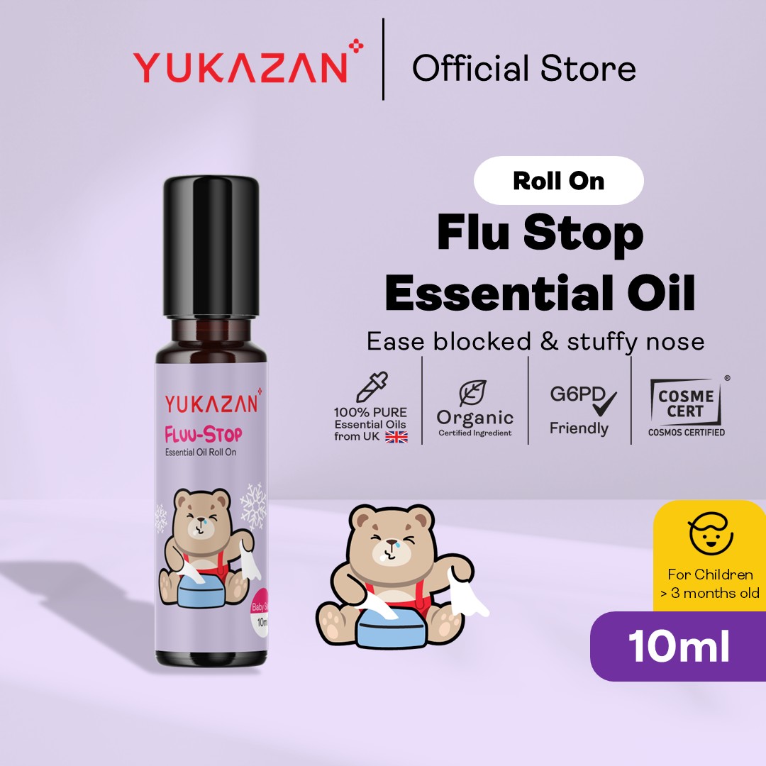 Yukazan Fluu-Stop 100% Pure Essential Oil Roll On (10ml) For Baby (3 months+) / Relieve Flu / Stuffy Blocked Nose