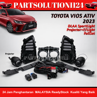 TOYOTA VIOS ATIV / AC100 2023 FOG LAMP COVER WITH LED DRL DAY LIGHT + RUNING SIGNAL + LED SPORT LIGHT (DLAA)