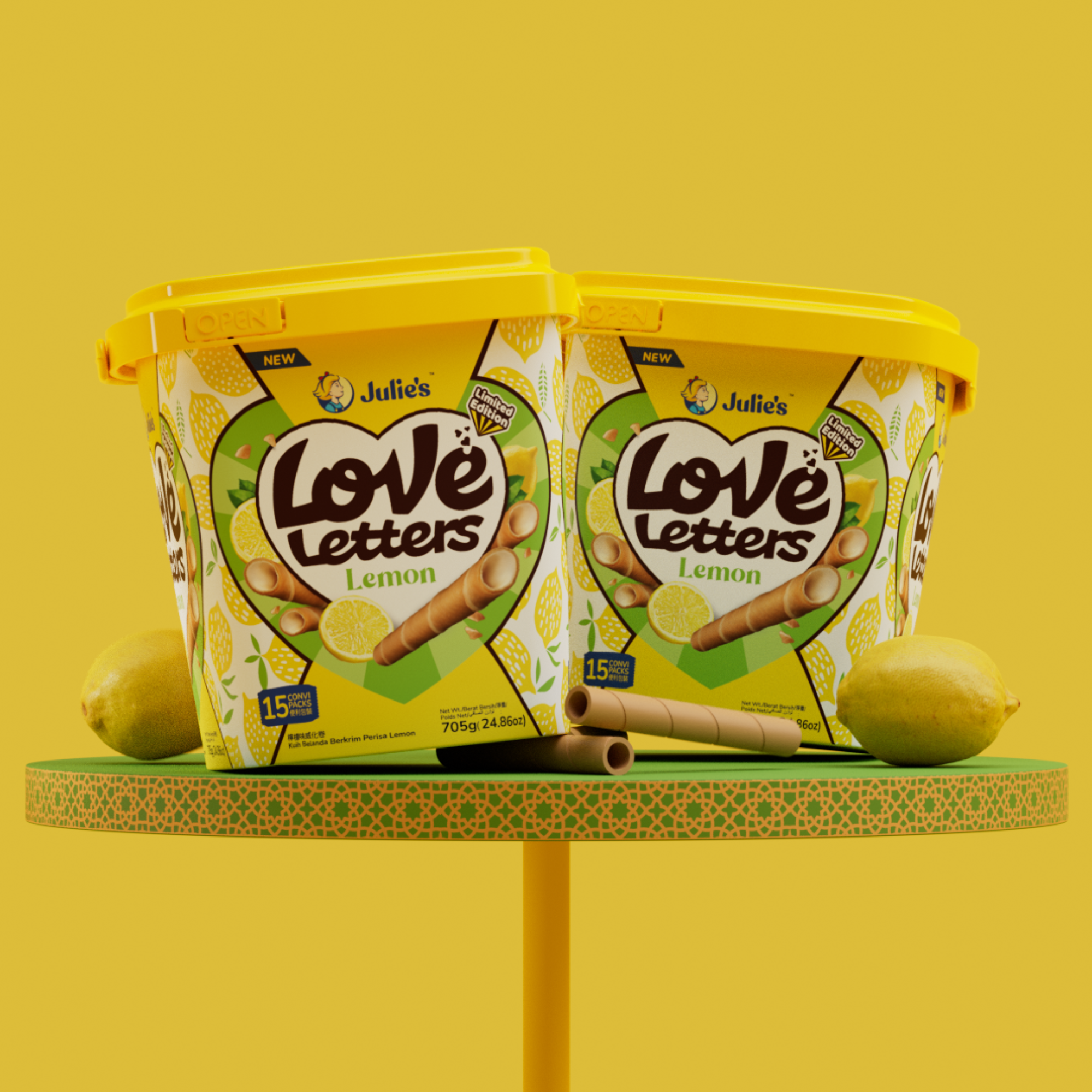 Julie's Love Letters Lemon 705g x 2 tubs