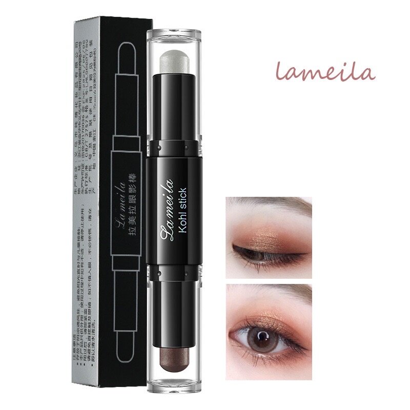 LAMEILA 3045 Two-tone Eyeshadow Stick Waterproof and sweat-proof Not Easy to Faint Long Lasting Beauty Makeup Eye Shadow