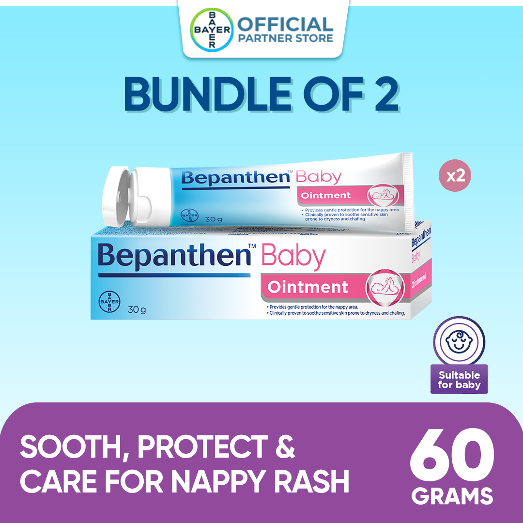 [Bundle of 2] Bepanthen Baby Ointment 30G - Protects & Heals Nappy Rash