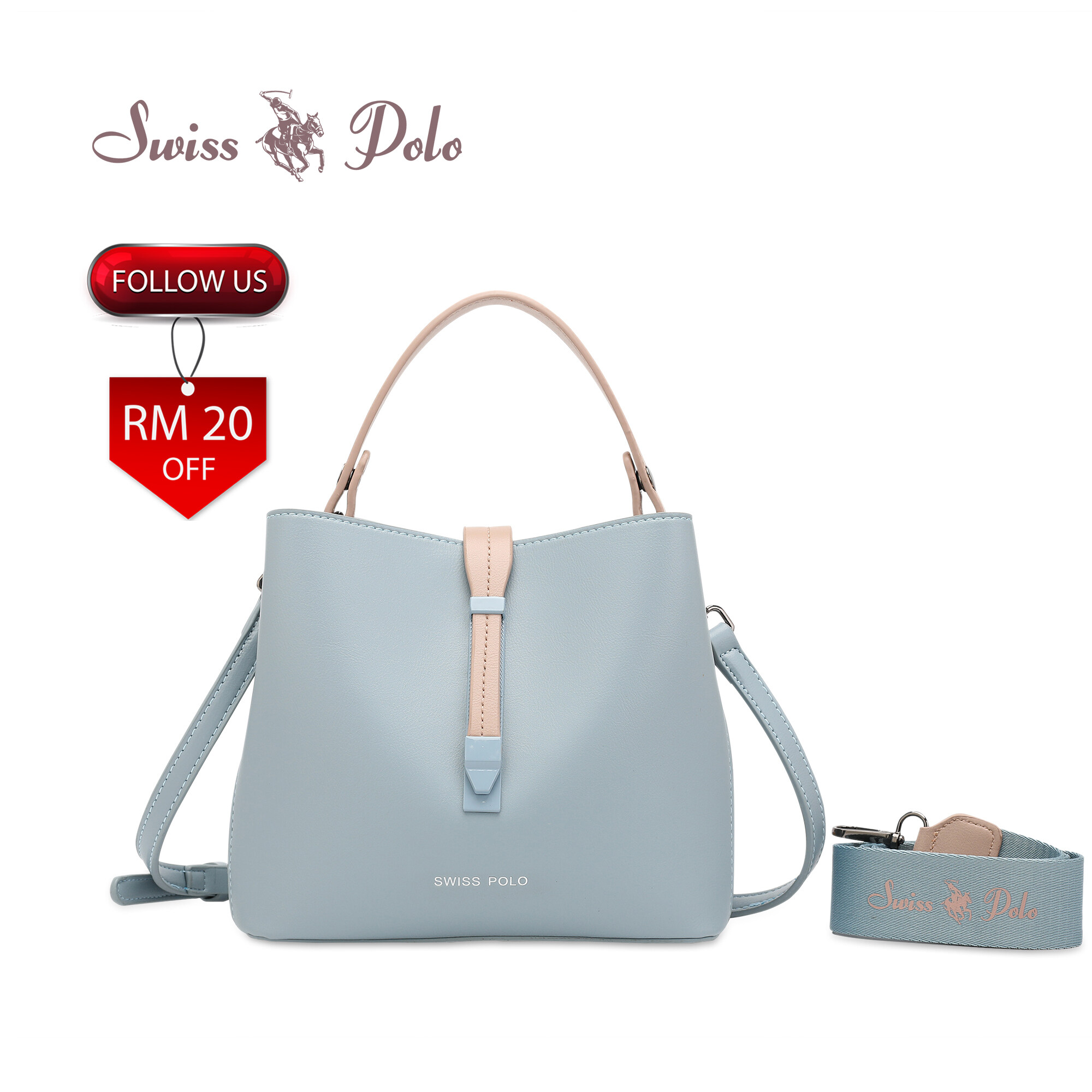 SWISS POLO Ladies Top Handle Sling Bag HFE 2687-3 BLUE