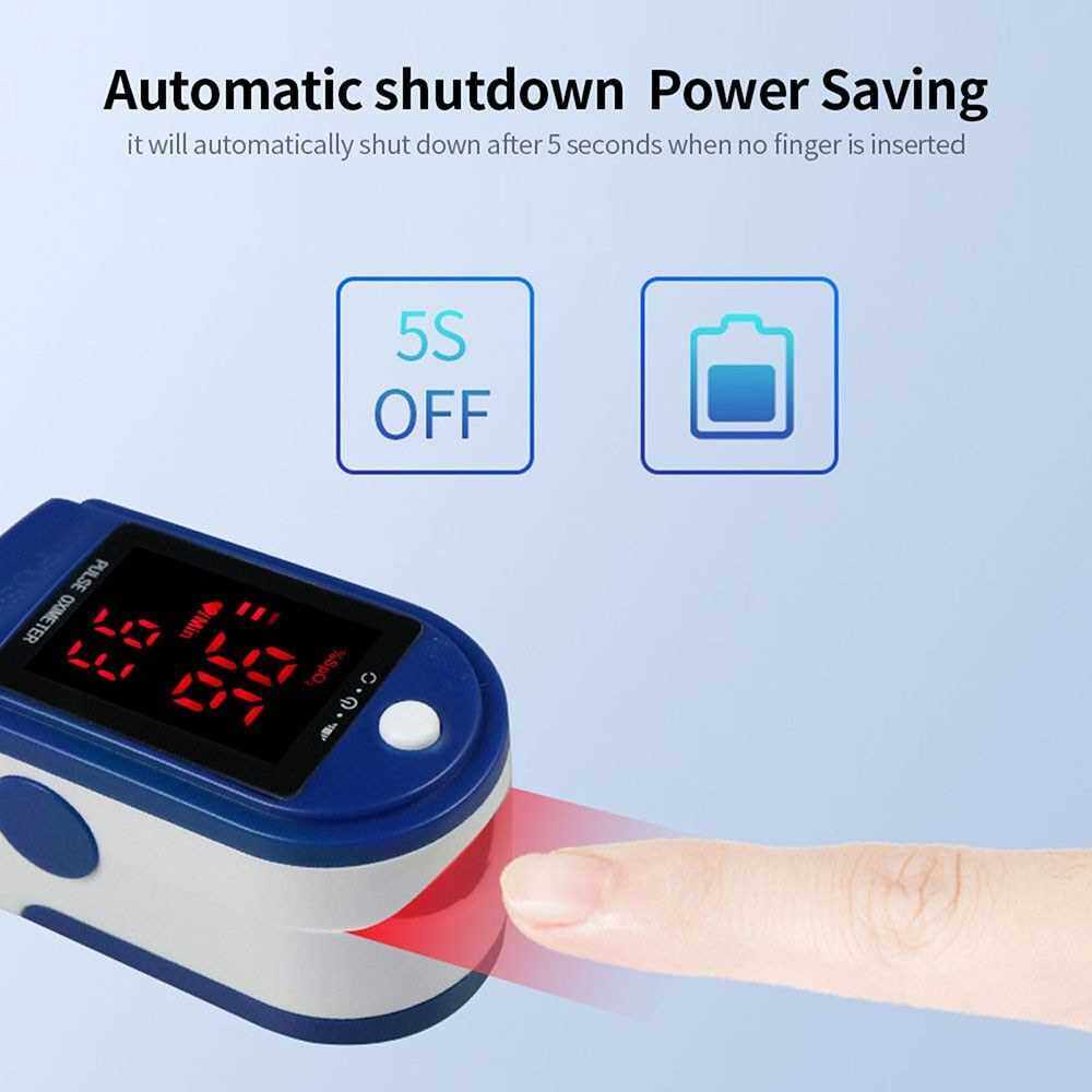 Best Selling Fingertip Pulse Oximeter Blood Oxygen Saturation Detector Pulse Rate Monitor Portable Oximeter with LED Monochrome Screen Blue (Standard)