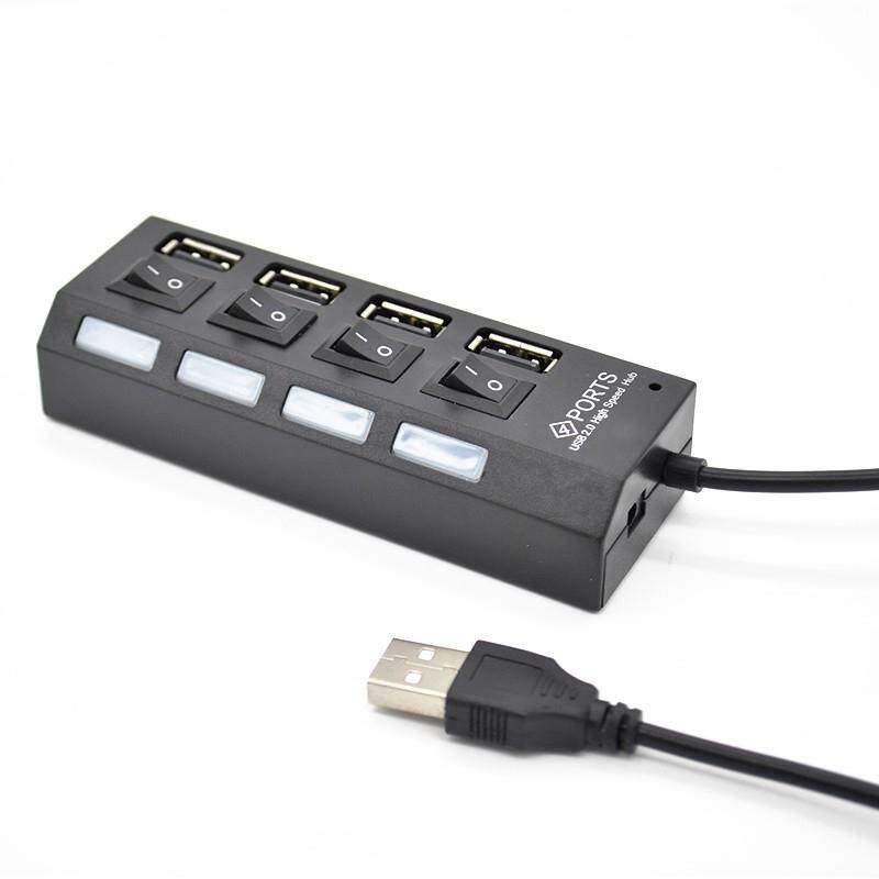 USB 2.0 high speed usb port 4-port hub Multi Charger Hub High Speed Adapter On/Off Switch Laptop Pc