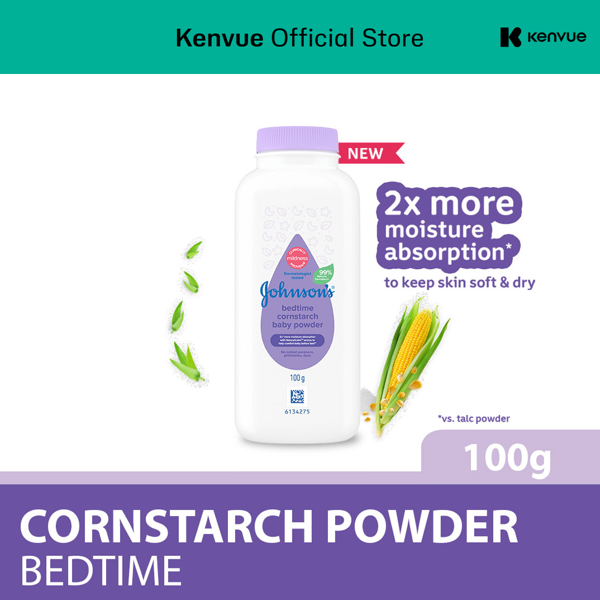 Johnsons Baby Corn Starch Powder Bedtime 100g