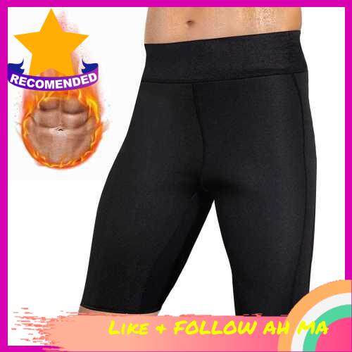 Best Selling Men Sauna Shorts Body Shaper Slimmer Neoprene Athletic Yoga Pants Compression Workout Sweat Shorts (M)