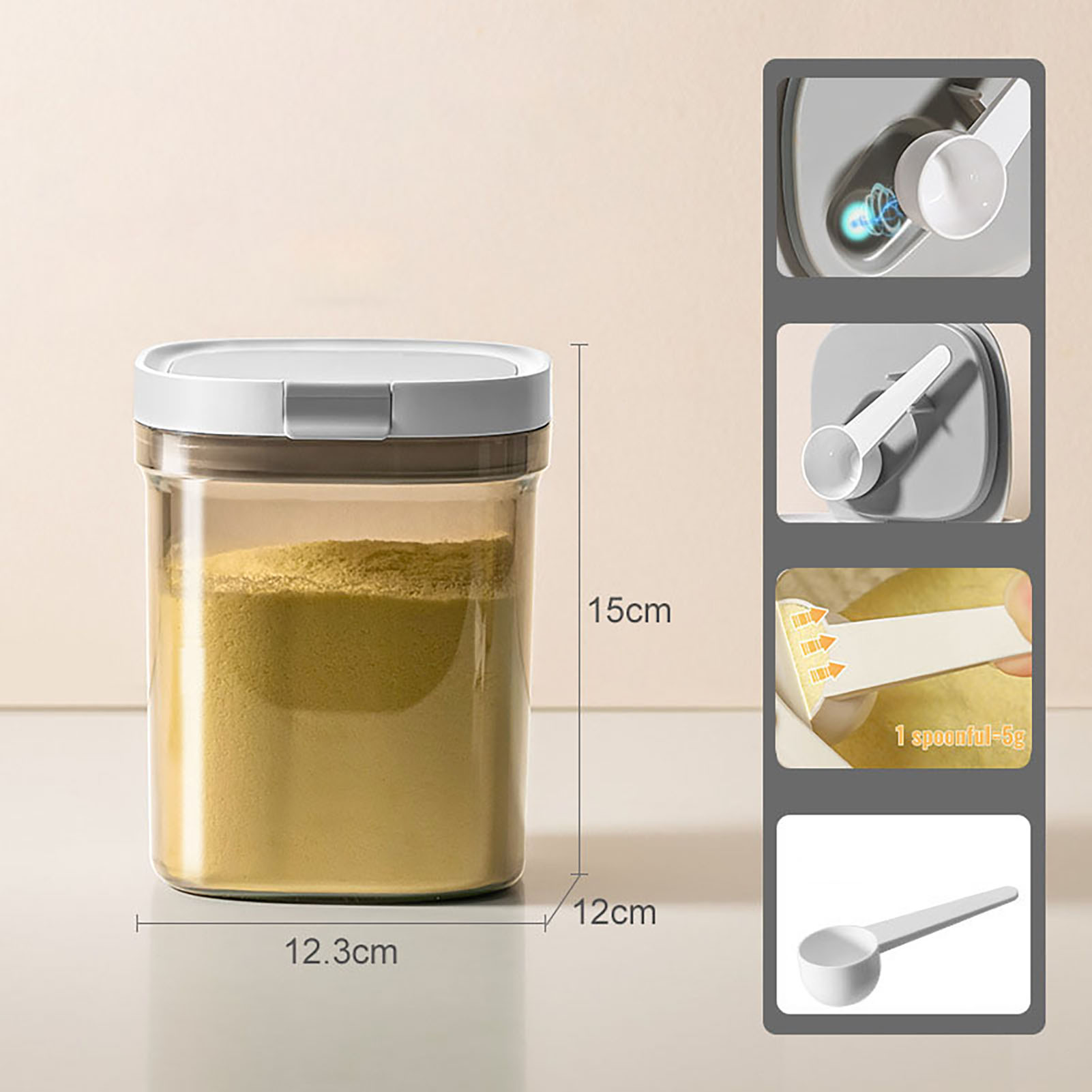 【KONKA】 Baby Milk Powder Box Portable Milk Powder Can Food Storage Box Food Storage Milk Powder Container With Spoon