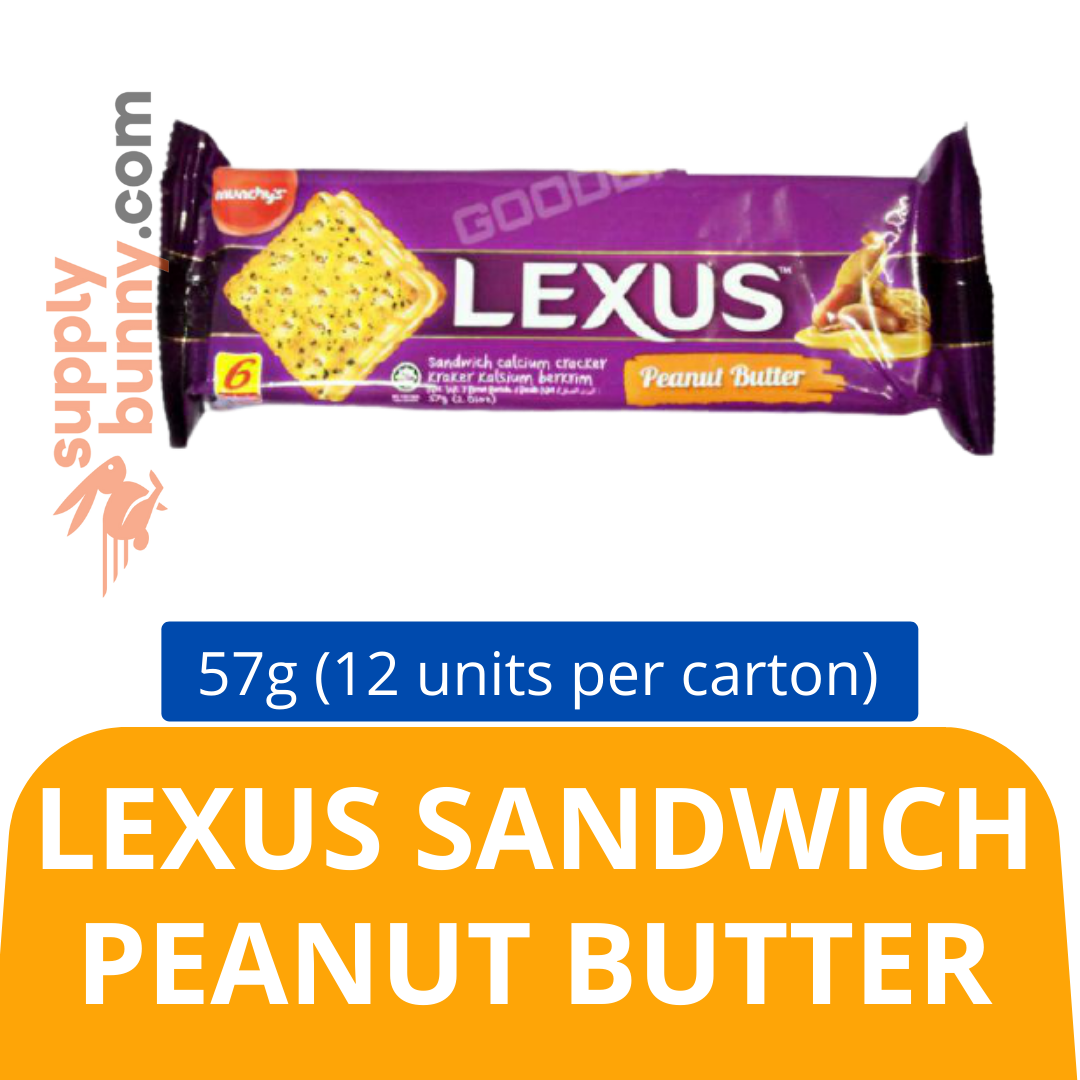Lexus – Sandwich Peanut Butter (57g X 12 units per pack) (6 packs per carton) 奶油花生夹心餅乾 PJ Grocer Biskut Lexus Mentega Kacang