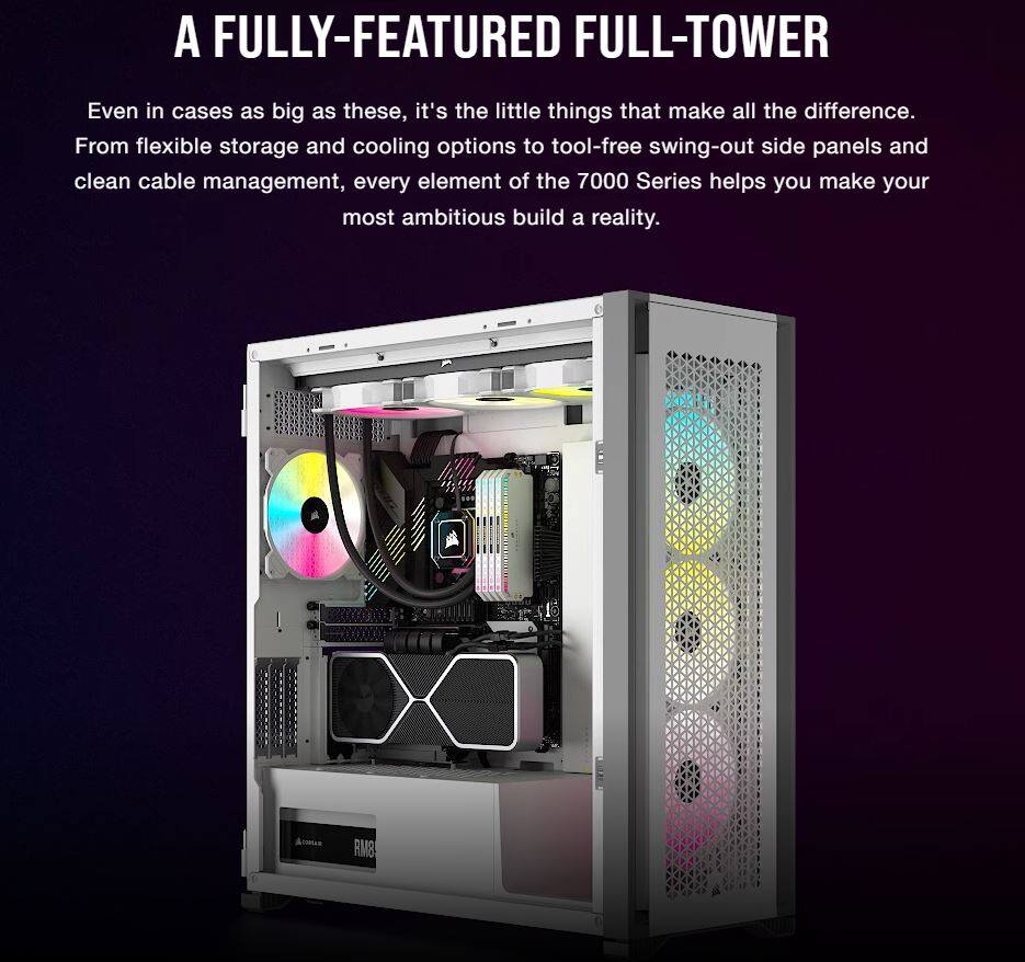 CORSAIR 7000D AIRFLOW Full-Tower ATX PC Desktop Case Casing Include ...