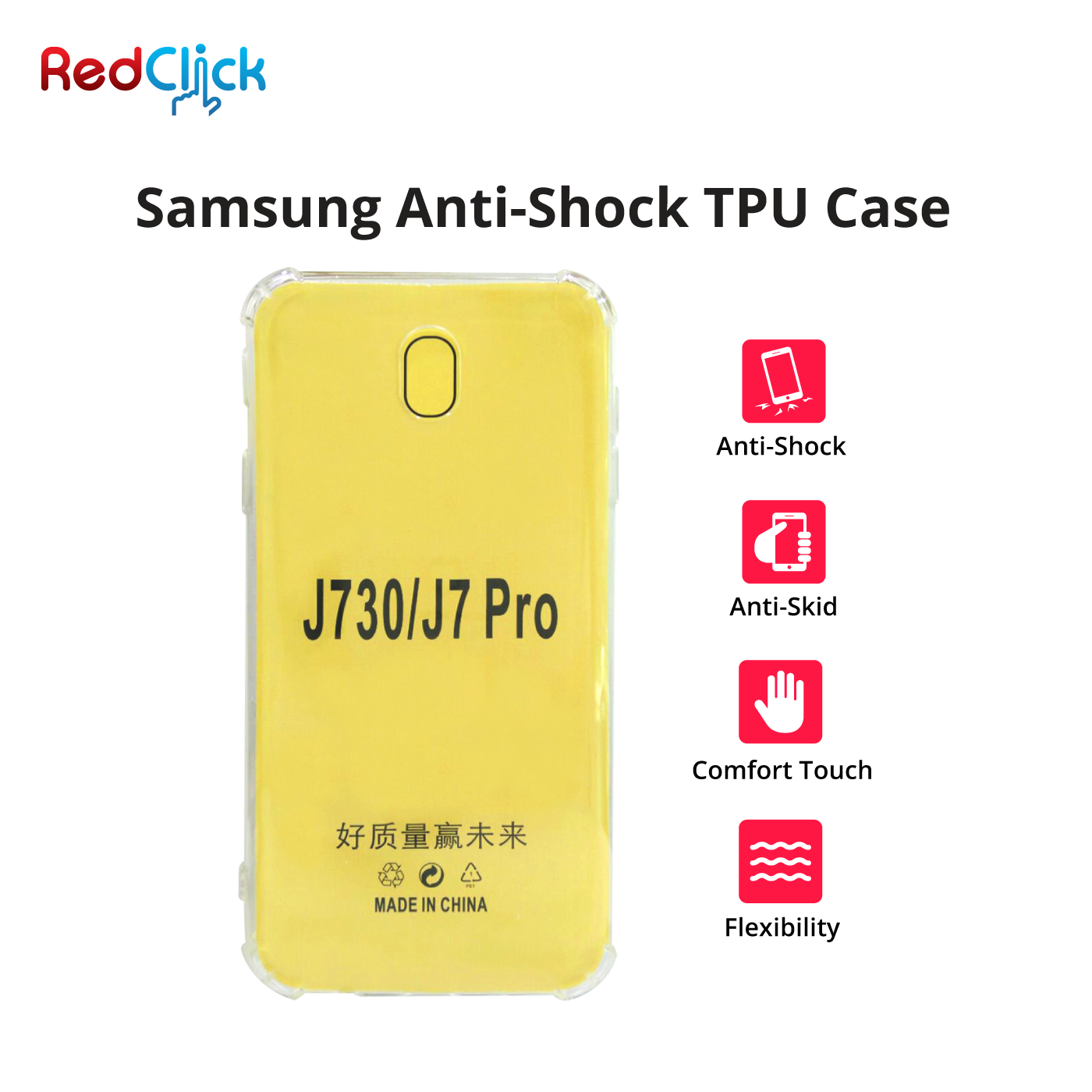 Samsung A10/A20//A9 2018/J2 Prime / J3 Pro / J5 Pro/J6/J7 Prime/ J7 Pro Anti Shock Transparent Back Case