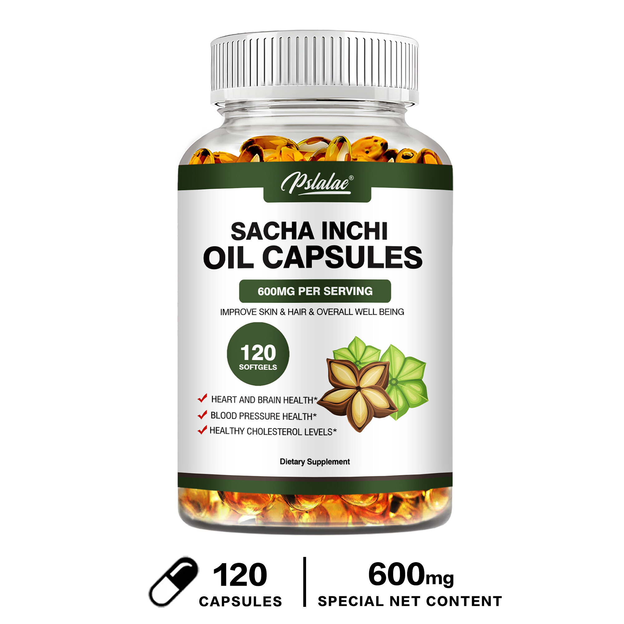 Dầu Inca Inchi 600mg giàu axit béo thiết yếu Omega 3 6 & 9 120 viên nang