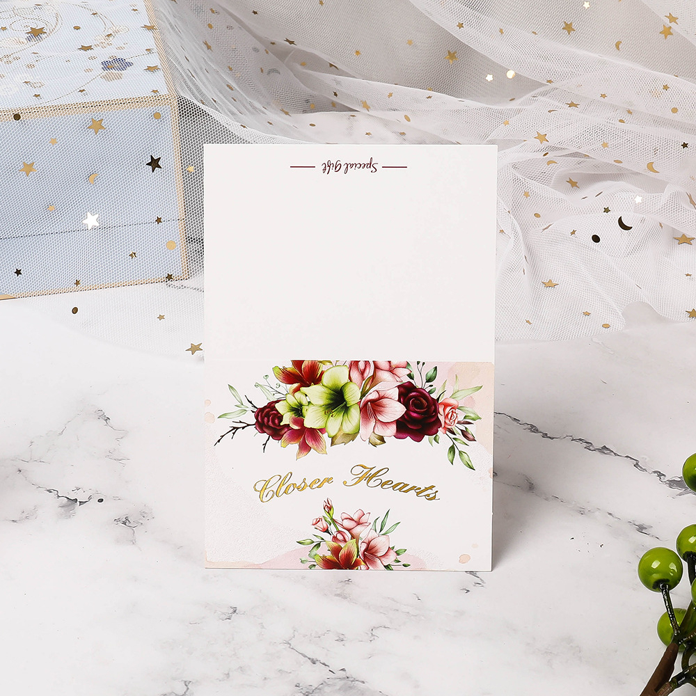 🇲🇾 European Flower Bronzing Greeting Wishes Card Happy Birthday Love Thank You Wish All The Best Miss You Kad Ucapan