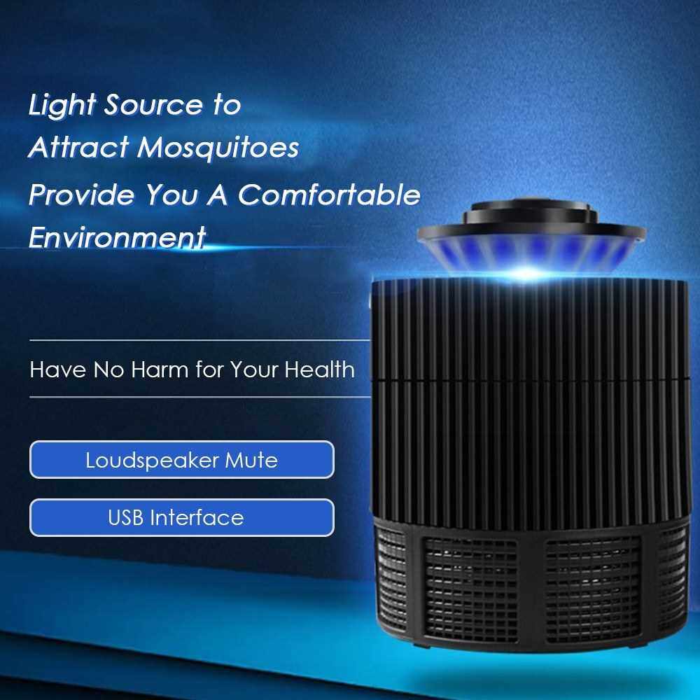Intelligent Fashion LED Light Mosquito Killer Home USB Powered Zapper Loudspeaker Mute Radiationless Mosquito Repellent Lamp (White)