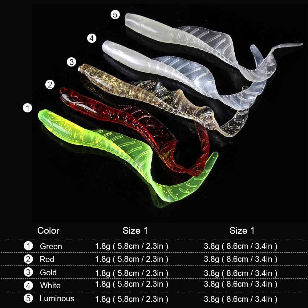 10pcs Fishing Lures Kit Soft Baits Soft Bait Swimbait Fishing Tackle for Freshwater and Saltwater (Red)
