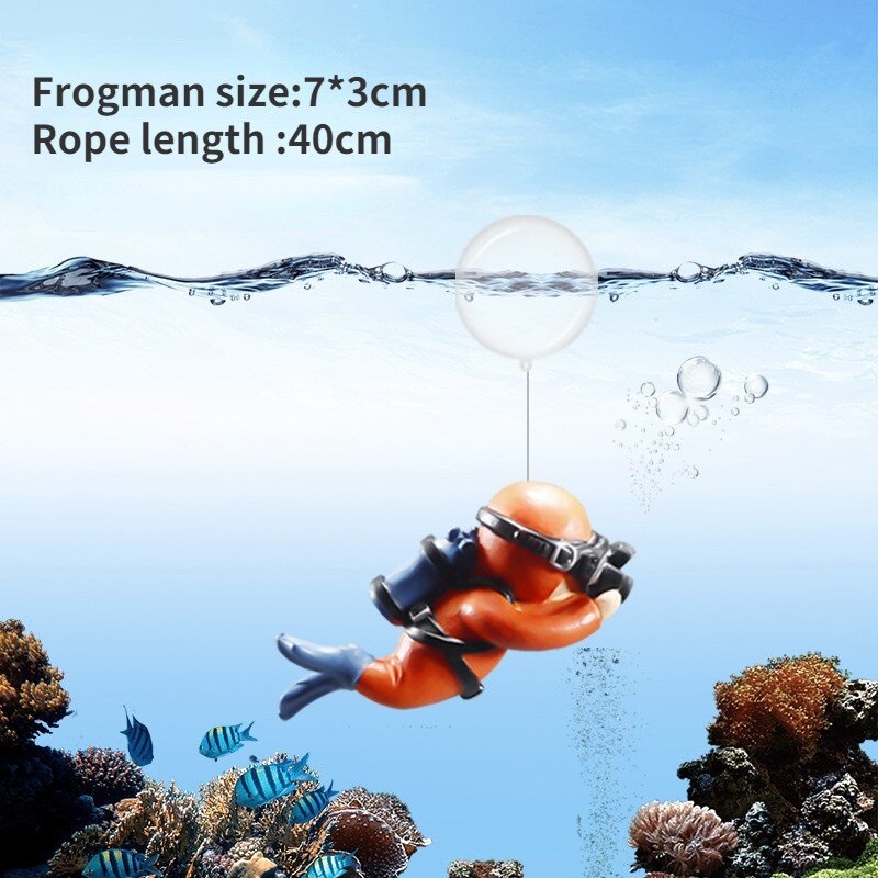 Cute Aquarium Floating Decoration Diver Magic Fairy Moon Animal Figure Underwater Ornament Landscape Fish Tank Accessories - 9