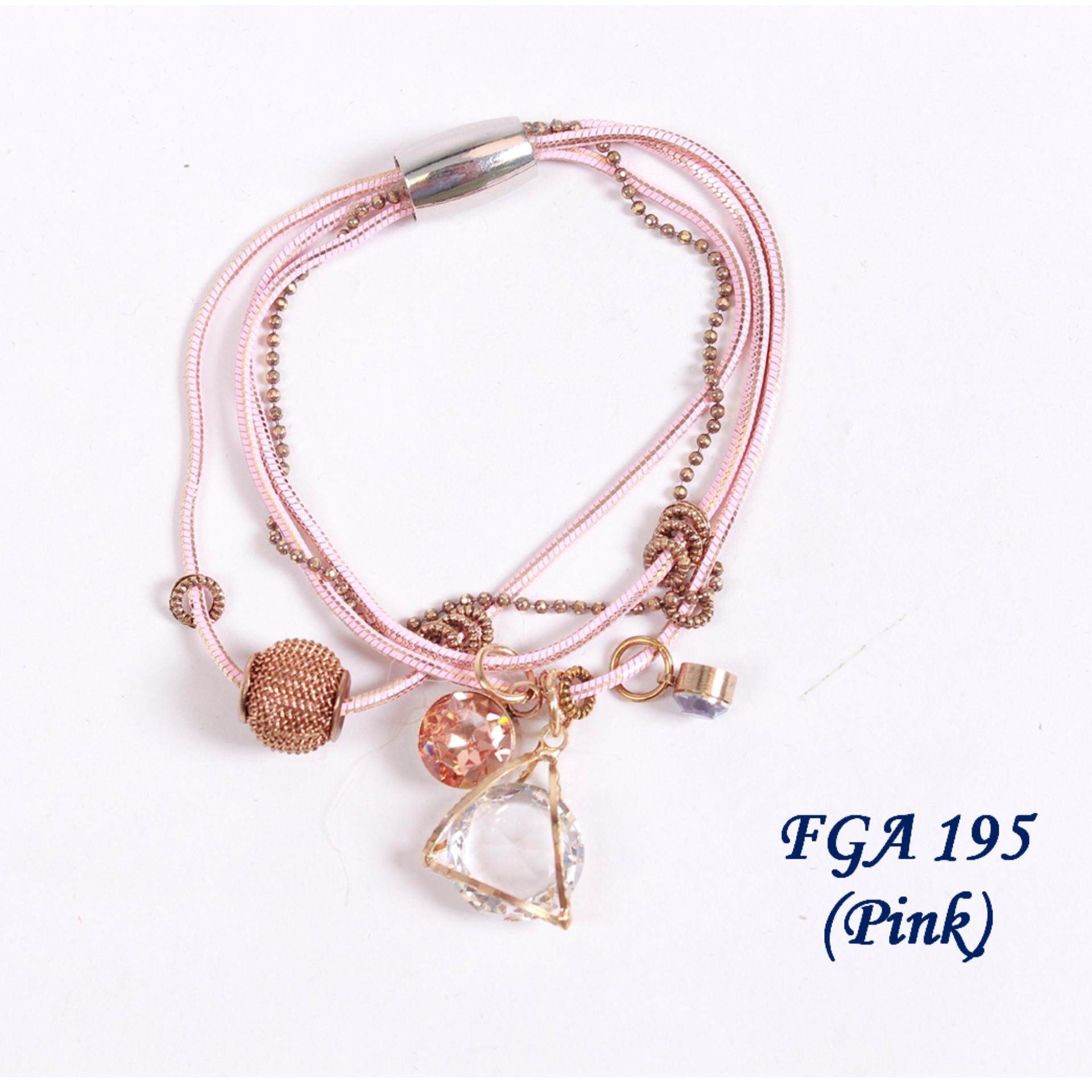 AFGY FGA 195 / 196 Unique Bracelet 18.5cm (Pink / Black)