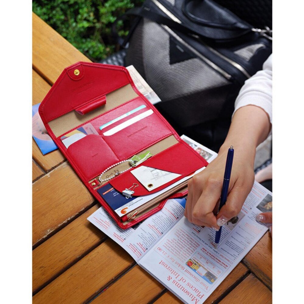 Bolster Store Unisex Travel Wallet Handphone Organizer Card Slot Pen Trippling Clutch Compartment Wallet