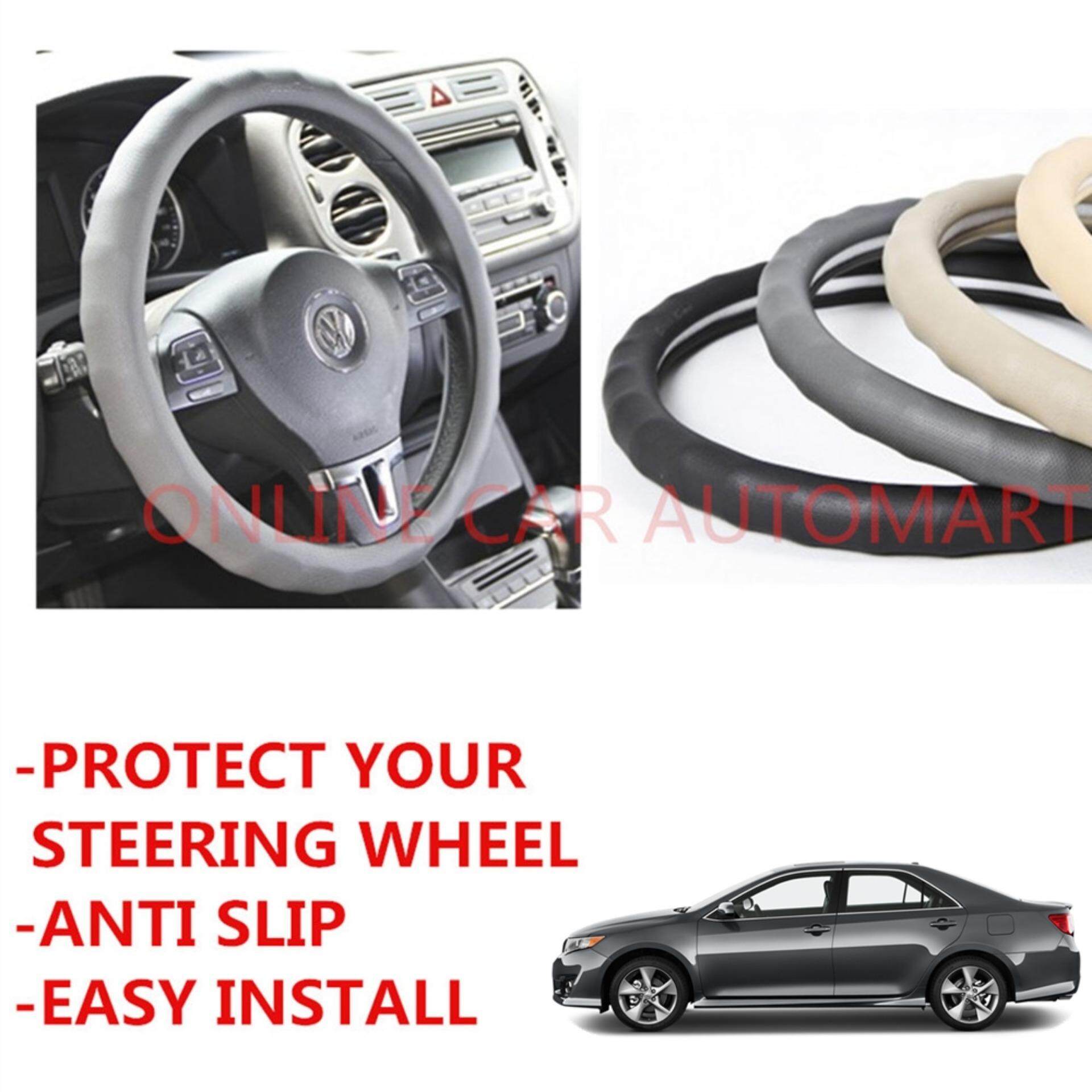 Circle Cool Luxury 8313 (GREY) Leather Steering Wheel Cover For Toyota