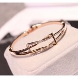 Classic Genuine Crystals Rose Gold Plated Stones Bracelet Bangle Jewelry Party