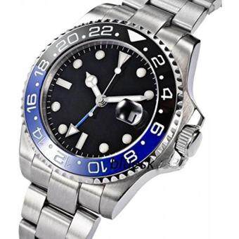 Fanmis GMT Master Sapphire Glass Blue and Black Ceramic Bezel Mens Automatic Watch