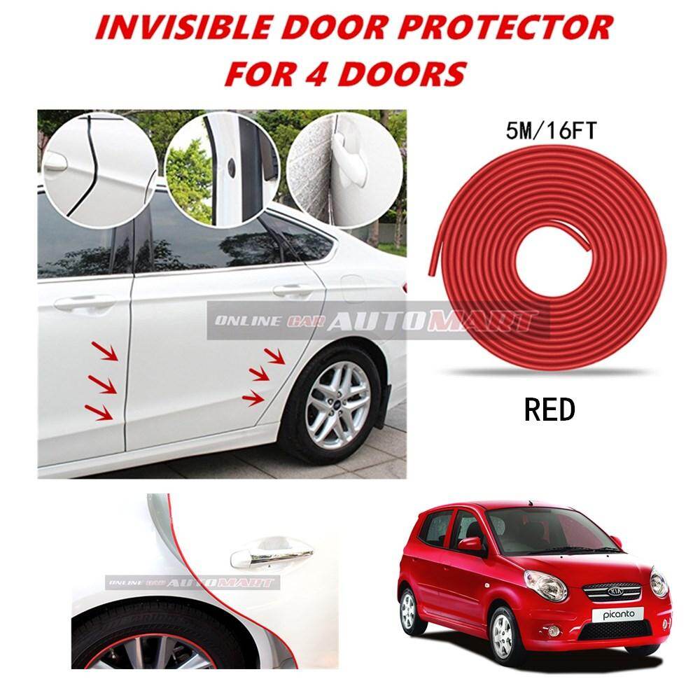 Kia Picanto 16FT/5M (RED) Moulding Trim Rubber Strip Auto Door Scratch Protector Car Styling