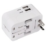 Multifunctional Travel Adapter International Plug Dual USB Charging Port Universal AC Socket (White) September 2018 - 5 Multifunctional Travel Adapter International Plug Dual USB Charging Port Universal AC Socket (White) - 5