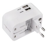 Multifunctional Travel Adapter International Plug Dual USB Charging Port Universal AC Socket (White) September 2018 - 2 Multifunctional Travel Adapter International Plug Dual USB Charging Port Universal AC Socket (White) - 2