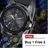 FREEMARKET Buy 1 Free 2 - Men Nylon Knitted  band Gemius Military Army Quartz Movement Watch (3 Colors)