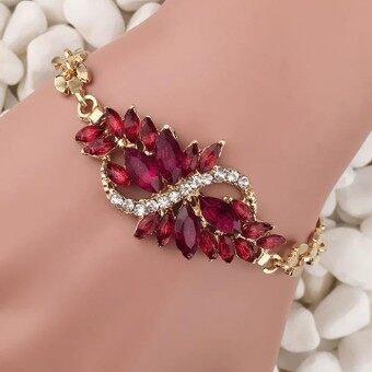 Trendy Women Fashion 18k Gold Plated Leaf 5 Colors Bracelets & Bangle PP