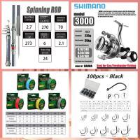 SHIMANO fishing rod full set Ketahanan kakisan Tongkat pancing logam 120KG Max Darag Tersembunyi untuk Memasukkan